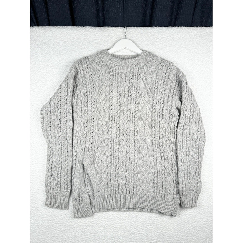 3.1 Phillip Lim Wool Cable Knit Fisherman Knit Sweater Gray - Small (Fits Roomy)